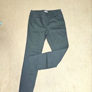 Liz Claiborne 16 Tall Women's Mid Rise Straight Pull-On Pants, Gray